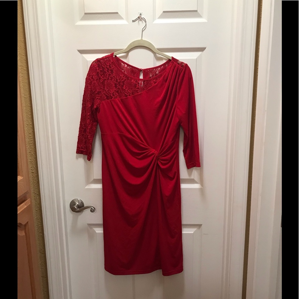 Formal red dress and red heels